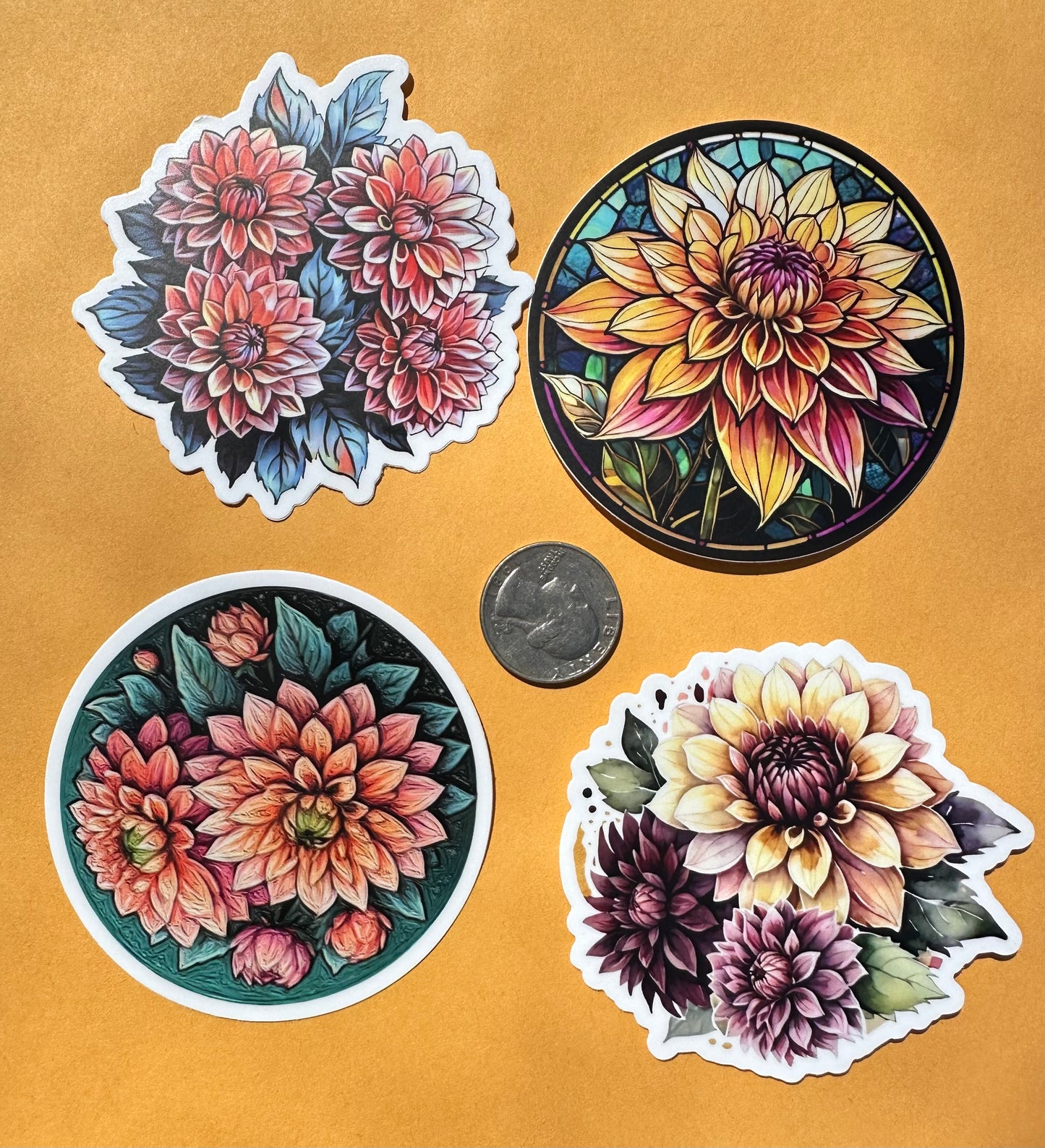 Put a dahlia on it! Sticker 4-Pack