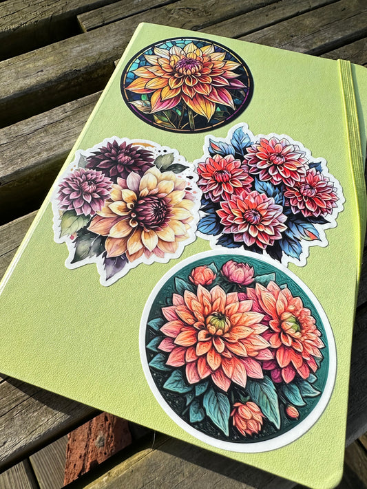 Put a dahlia on it! Sticker 4-Pack